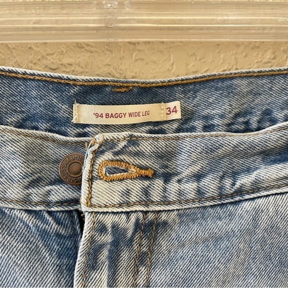Levi’s 94 Baggy Jeans Pant Mid Wide Denim Classic Y2K Festival Concert Blue 34 - Picture 7 of 14